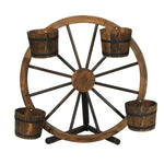 Gardeon Garden Decor Plant Stand Outdoor Ornament Wooden Wagon Wheel 80cm - Furniture > Outdoor