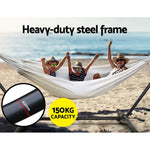 Gardeon Hammock Bed Camping Chair Outdoor Lounge Single Cotton with Stand - Home & Garden > Hammocks