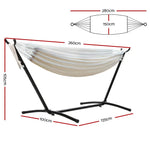 Gardeon Hammock Bed Camping Chair Outdoor Lounge Single Cotton with Stand - Home & Garden > Hammocks