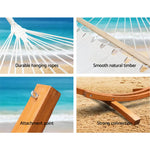Gardeon Hammock Bed Outdoor Camping Garden Timber Hammock with Stand - Home & Garden > Hammocks