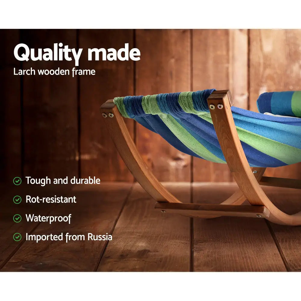 Gardeon Hammock Bed Outdoor Camping Kids Timber Hammock Rocking - Home & Garden > Hammocks
