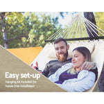 Gardeon Hammock Bed Outdoor Camping Portable Hanging Chair 2 Person Piillow - Home & Garden > Hammocks