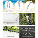 Gardeon Hammock Bed Outdoor Camping Portable Hanging Chair 2 Person Piillow - Home & Garden > Hammocks