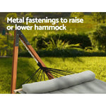 Gardeon Hammock Bed Outdoor Camping Timber Hammock with Stand Grey - Furniture > Outdoor