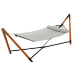 Gardeon Hammock Bed Outdoor Camping Timber Hammock with Stand Grey - Furniture > Outdoor