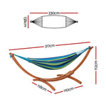 Gardeon Hammock Bed Outdoor Camping Timber Hammock Wooden Stand - Home & Garden > Hammocks