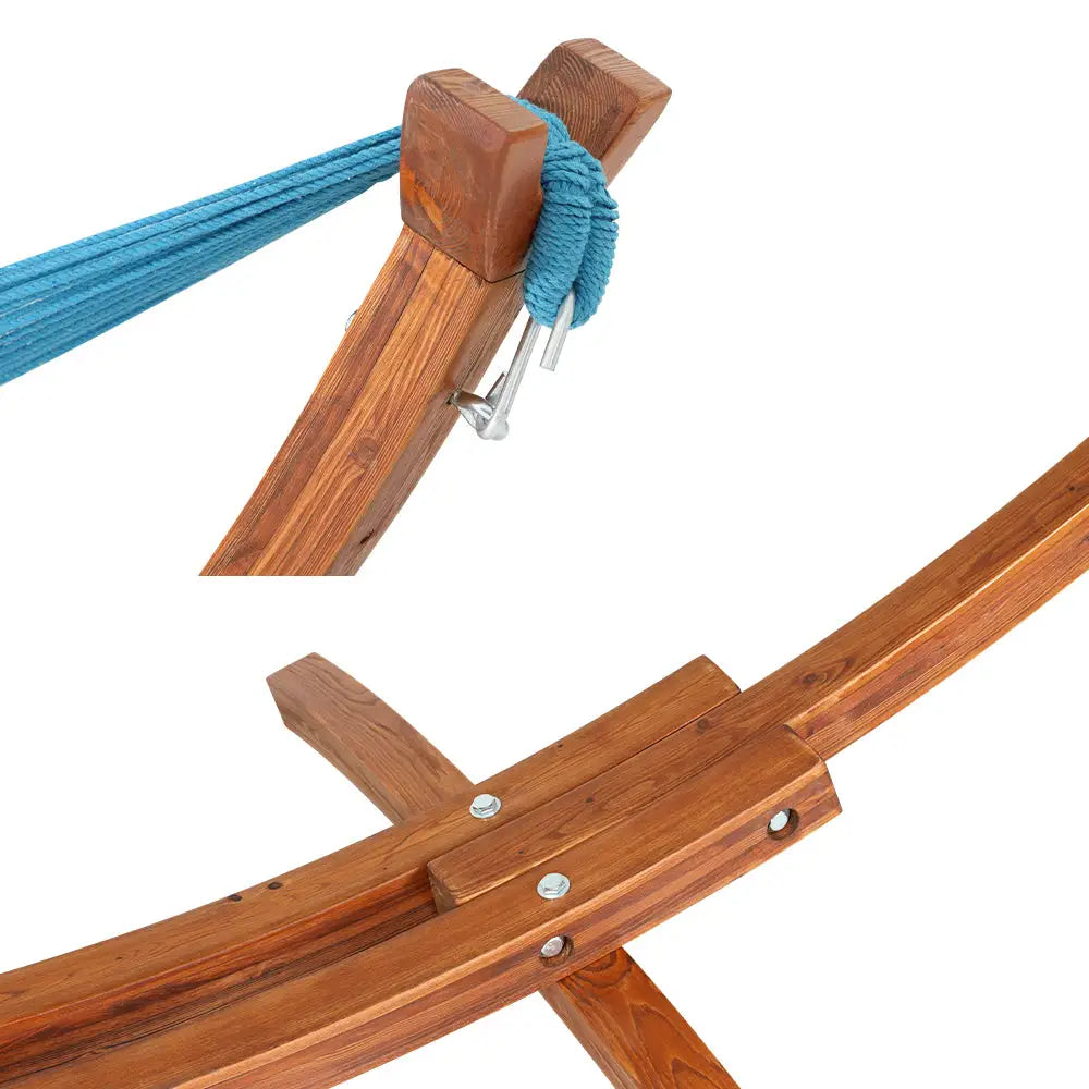 Gardeon Hammock Bed Outdoor Camping Timber Hammock Wooden Stand - Home & Garden > Hammocks