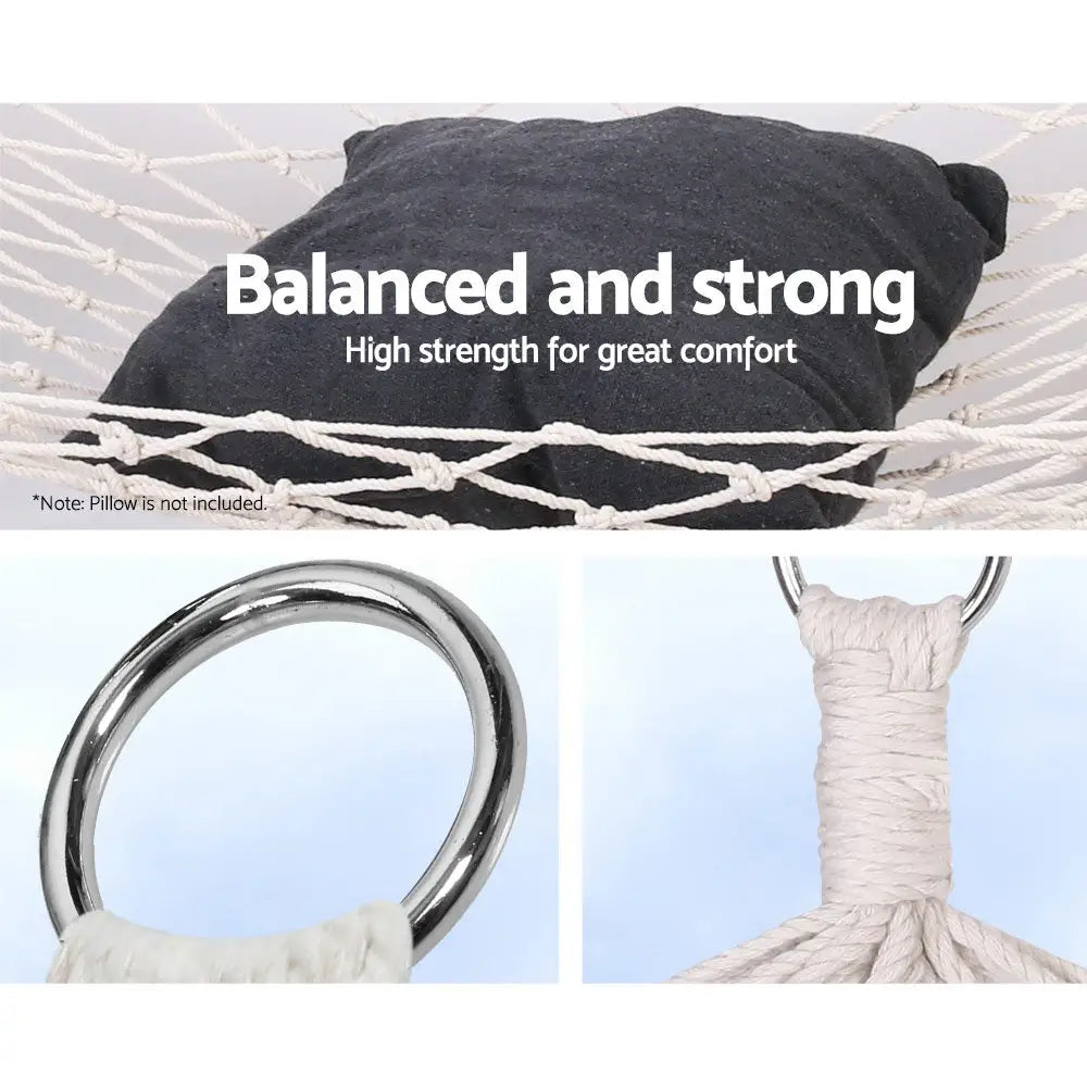 Gardeon Hammock Bed Outdoor Chair Camping Hammocks Hanging Mesh - Home & Garden > Hammocks