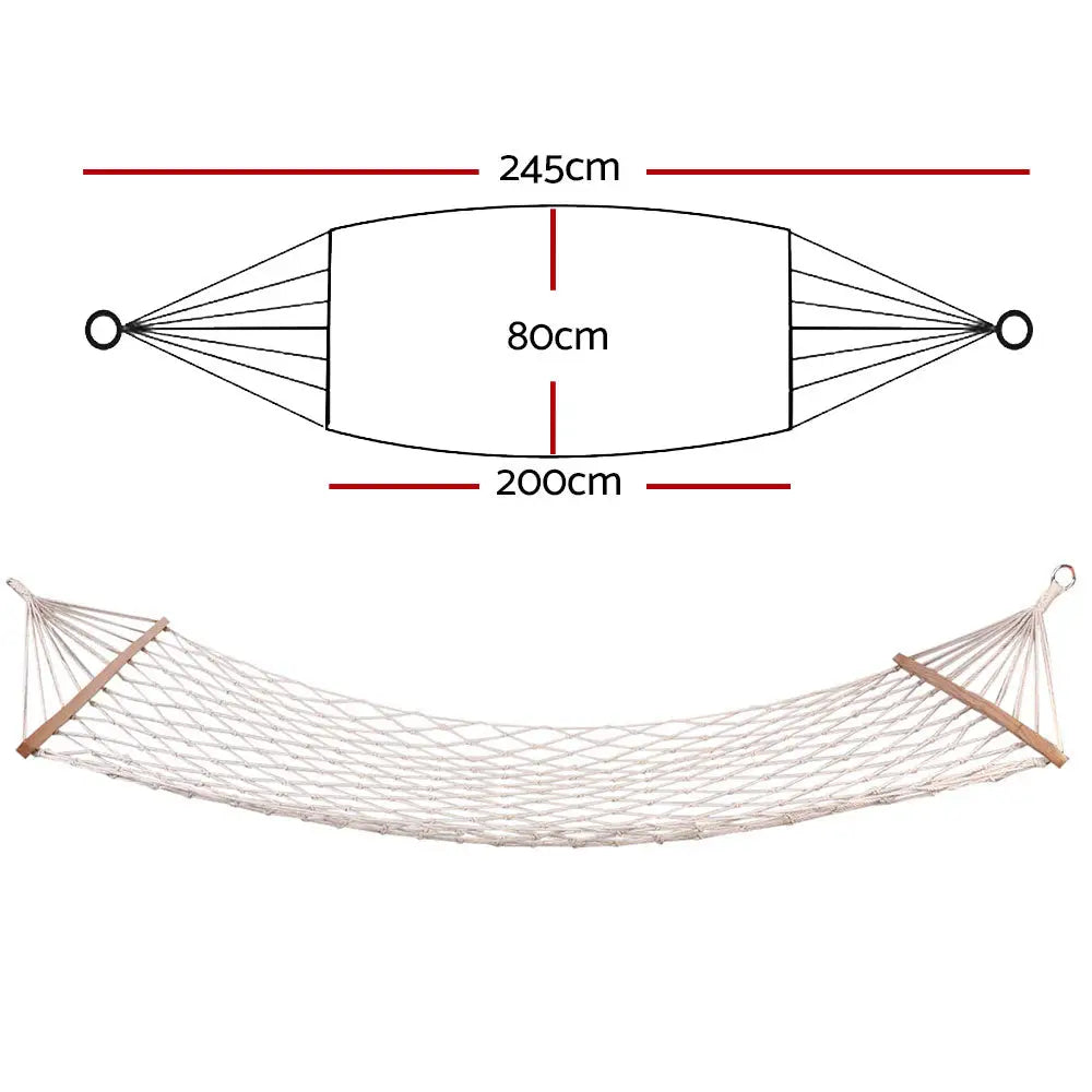 Gardeon Hammock Bed Outdoor Chair Camping Hammocks Hanging Mesh - Home & Garden > Hammocks