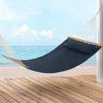 Gardeon Hammock Bed Outdoor Portable Hanging Chair Camping Blue - Home & Garden > Hammocks