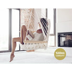 Gardeon Hammock Chair Hanging with Armrest Camping Hammocks Cream - Home & Garden > Hammocks
