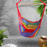 Gardeon Hammock Chair Outdoor Camping Hanging Hammocks Cushion Pillow Rainbow - Home & Garden > Hammocks