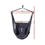 Gardeon Hammock Chair Outdoor Camping Hanging Hammocks Cushion Pillow Grey - Home & Garden > Hammocks