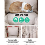 Gardeon Hammock Chair Outdoor Camping Hanging Hammocks Cushion Pillow Cream - Home & Garden > Hammocks
