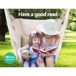 Gardeon Hammock Chair Outdoor Camping Hanging Hammocks Cushion Pillow Cream - Home & Garden > Hammocks