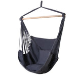 Gardeon Hammock Chair Outdoor Camping Hanging Hammocks Cushion Pillow Grey - Home & Garden > Hammocks