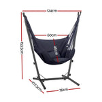 Gardeon Hammock Chair Outdoor Camping Hanging with Stand Grey - Furniture > Outdoor > Outdoor Chairs