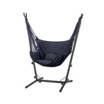 Gardeon Hammock Chair Outdoor Camping Hanging with Stand Grey - Furniture > Outdoor > Outdoor Chairs