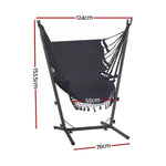 Gardeon Hammock Chair Outdoor Camping Hanging with Stand Grey - Furniture > Outdoor > Outdoor Chairs