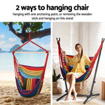 Gardeon Hammock Chair Outdoor Camping Hanging with Stand Rainbow - Furniture > Outdoor > Outdoor Chairs