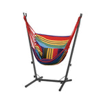 Gardeon Hammock Chair Outdoor Camping Hanging with Stand Rainbow - Furniture > Outdoor > Outdoor Chairs