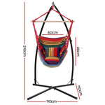 Gardeon Hammock Chair Outdoor Camping Hanging with Steel Stand Rainbow - Furniture > Outdoor
