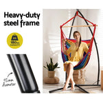 Gardeon Hammock Chair Outdoor Camping Hanging with Steel Stand Rainbow - Furniture > Outdoor