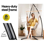 Gardeon Hammock Chair Outdoor Camping Hanging with Steel Stand Cream - Furniture > Outdoor