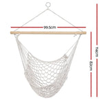 Gardeon Hammock Chair Outdoor Hanging Camping Mesh Indoor Cream - Home & Garden > Hammocks