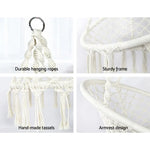 Gardeon Hammock Chair Outdoor Hanging Macrame Cotton Indoor Cream - Home & Garden > Hammocks