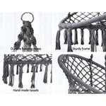 Gardeon Hammock Chair Outdoor Hanging Macrame Cotton Indoor Grey - Home & Garden > Hammocks