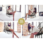 Gardeon Hammock Chair Outdoor Hanging Macrame Cotton Indoor Grey - Home & Garden > Hammocks