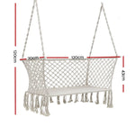 Gardeon Hammock Chair Outdoor Portable Camping Hammocks 2 Person Cream - Furniture > Outdoor