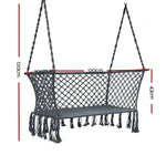 Gardeon Hammock Chair Outdoor Portable Camping Hammocks 2 Person Grey - Furniture > Outdoor