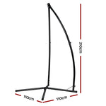 Gardeon Hammock Chair Steel Stand Outdoor Furniture Heavy Duty Black - Home & Garden > Hammocks