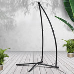 Gardeon Hammock Chair Steel Stand Outdoor Furniture Heavy Duty Black - Home & Garden > Hammocks