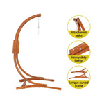 Gardeon Hammock Chair Timber Outdoor Furniture Camping with Stand White - Furniture > Outdoor