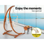 Gardeon Hammock Chair Timber Outdoor Furniture Camping with Stand White - Furniture > Outdoor