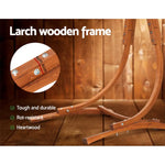 Gardeon Hammock Chair Timber Outdoor Furniture Camping with Stand White - Furniture > Outdoor