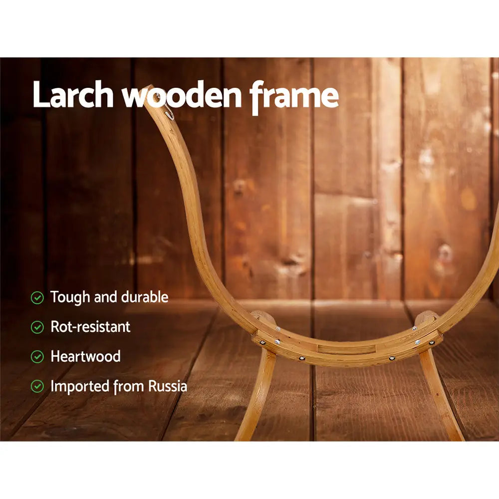 Gardeon Hammock Chair Timber Outdoor Furniture Camping with Wooden Stand - Home & Garden > Hammocks