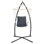 Gardeon Hammock Chair with Steel Stand Armrest Outdoor Hanging Grey - Furniture > Outdoor