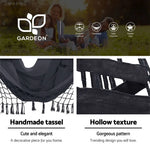 Gardeon Hammock Chair with Steel Stand Hanging Outdoor Tassel Grey - Furniture > Outdoor