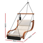 Gardeon Hammock Chair Wooden Hanging Indoor Outdoor Lounge Patio - Home & Garden > Hammocks