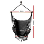 Gardeon Hanging Hammock Chair Outdoor Swing Hammocks Tassel Grey - Home & Garden > Hammocks