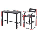 Gardeon Outdoor Bar Set 5-Piece Patio Dining Chairs Aluminium Table Stools - Furniture > Outdoor > Outdoor Dining Sets
