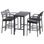 Gardeon Outdoor Bar Set 5-Piece Patio Dining Chairs Aluminium Table Stools - Furniture > Outdoor > Outdoor Dining Sets