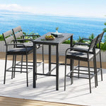 Gardeon Outdoor Bar Set 5-Piece Patio Dining Chairs Aluminium Table Stools - Furniture > Outdoor > Outdoor Dining Sets