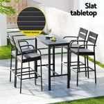 Gardeon Outdoor Bar Set 5-Piece Patio Dining Chairs Aluminium Table Stools - Furniture > Outdoor > Outdoor Dining Sets