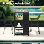 Gardeon Outdoor Bar Set Patio Furniture Dining Chairs Table and Chairs Wicker - Furniture > Outdoor > Outdoor Dining