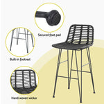 Gardeon Outdoor Bar Set Patio Furniture Dining Chairs Table and Chairs Wicker - Furniture > Outdoor > Outdoor Dining